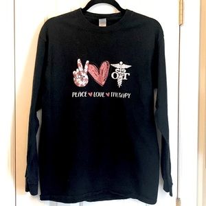 😎 2 for $17 😎Long Sleeve Occupational Therapy Shirt: Peace, Love, & Therapy